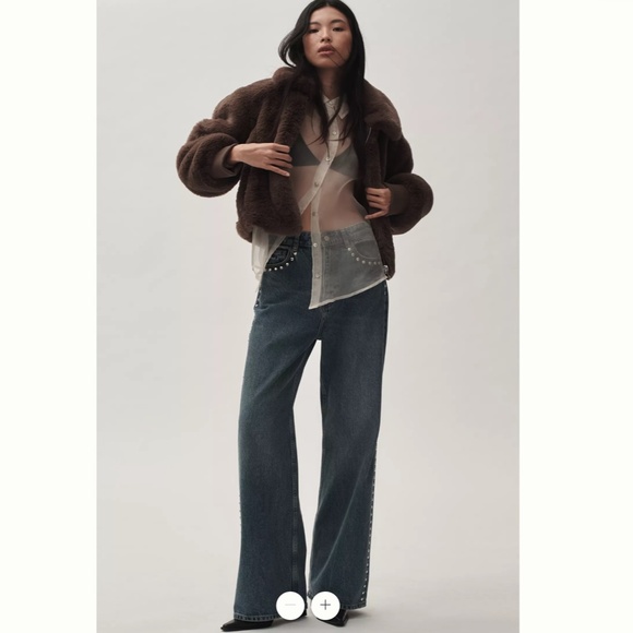 Anthropologie Maeve Cropped Faux-Fur Coat - Picture 5 of 5